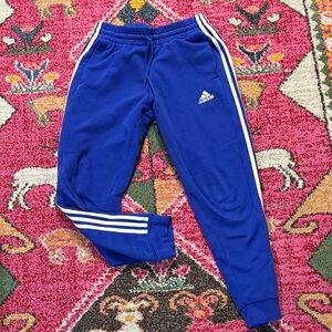 Adidas Men’s Athletic Pants Blue with Signature Stripes size M